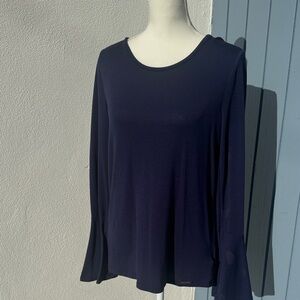 Michael Kors Dark Blue Long Sleeve Blouse